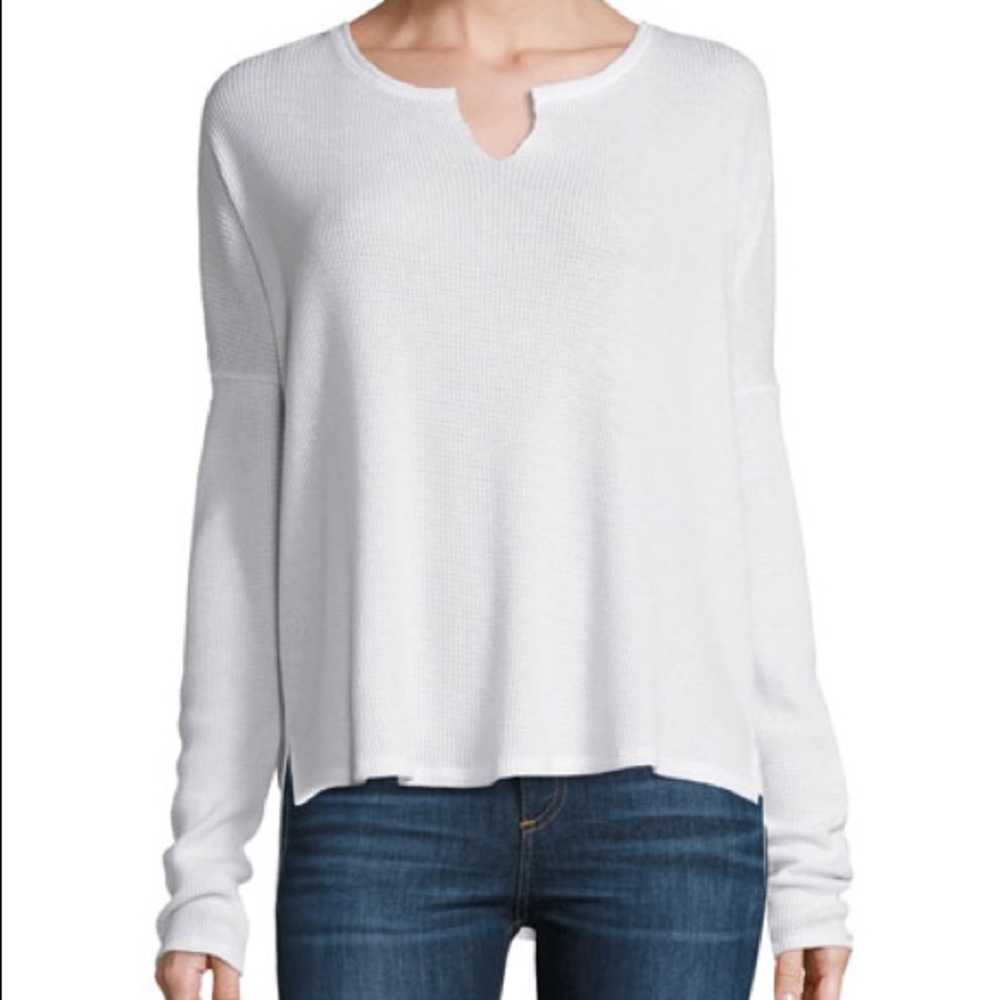 CLOSET CLEAR OUT rag & bone Waffle Split Ivory Tee